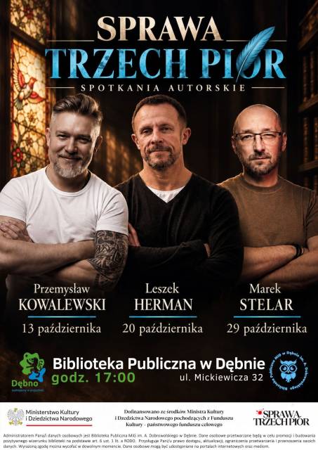 „Sprawa Trzech Piór” – trzy wyjątkowe spotkania autorskie tej jesieni!
